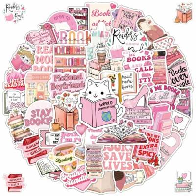 2 X 50 Stück Rosa Lesen Aufkleber, Bookish Sticker Set, Rosa Aufkleber, rosa graffiti aufkleber, für Wasserflaschen für Wasserflaschen, Scrapbook, Laptop, Für Erwachsene Und Jugendliche von Qxwuyazbryl